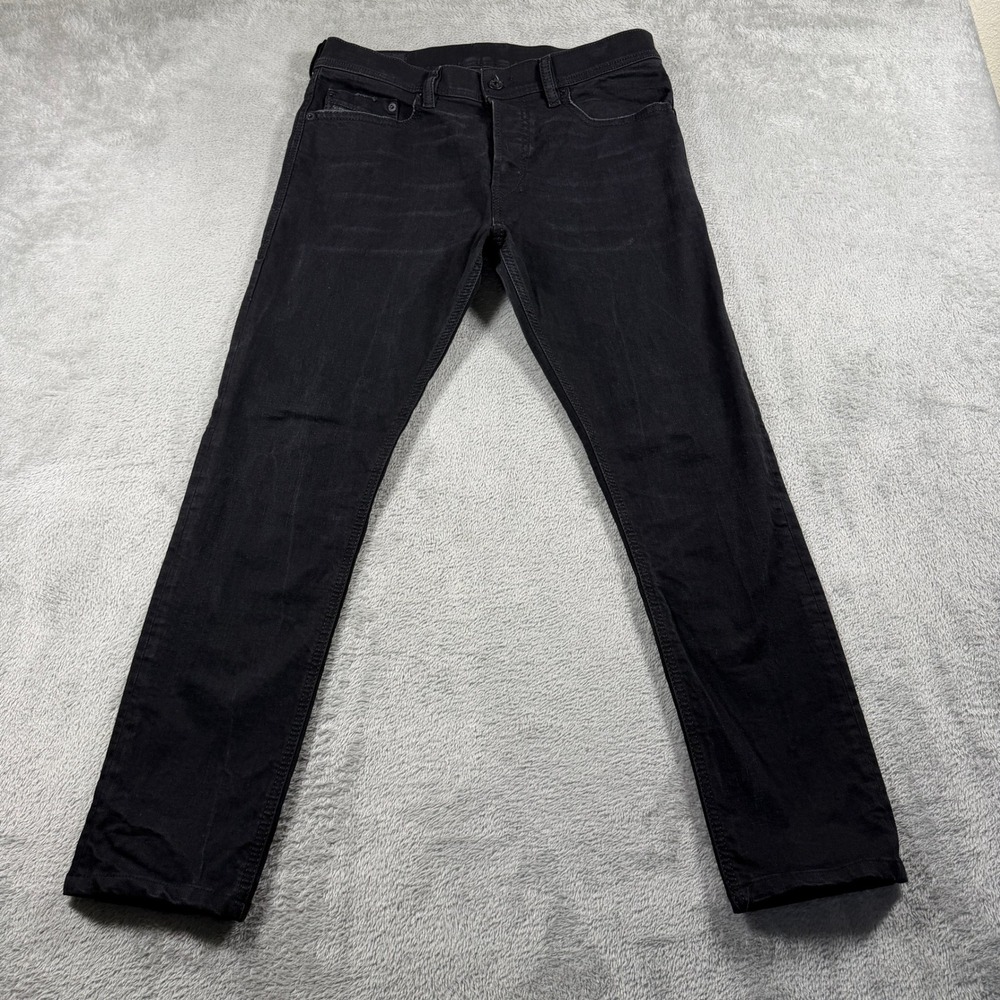 Diesel Tepphar Slim-Carrot Jeans Mens 31x32 Black Stretch Denim